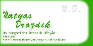 matyas drozdik business card