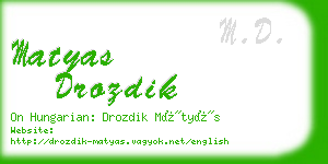 matyas drozdik business card